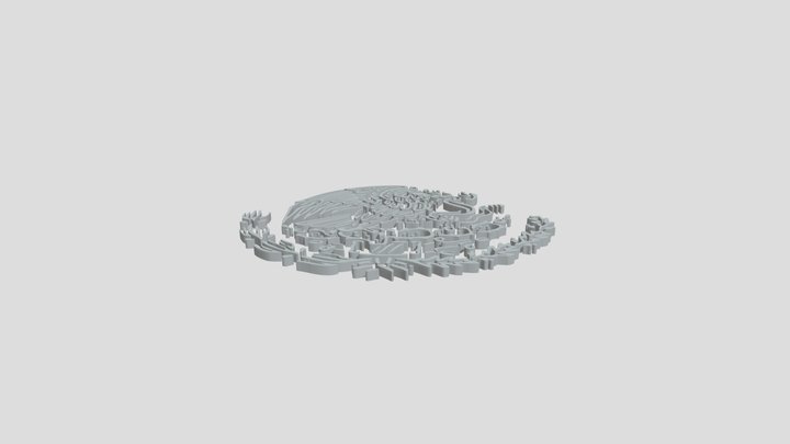 Mexican Flag Stamp 3D Model