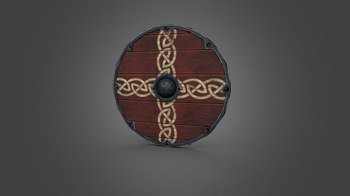 Stylized Viking Shield 3D Model