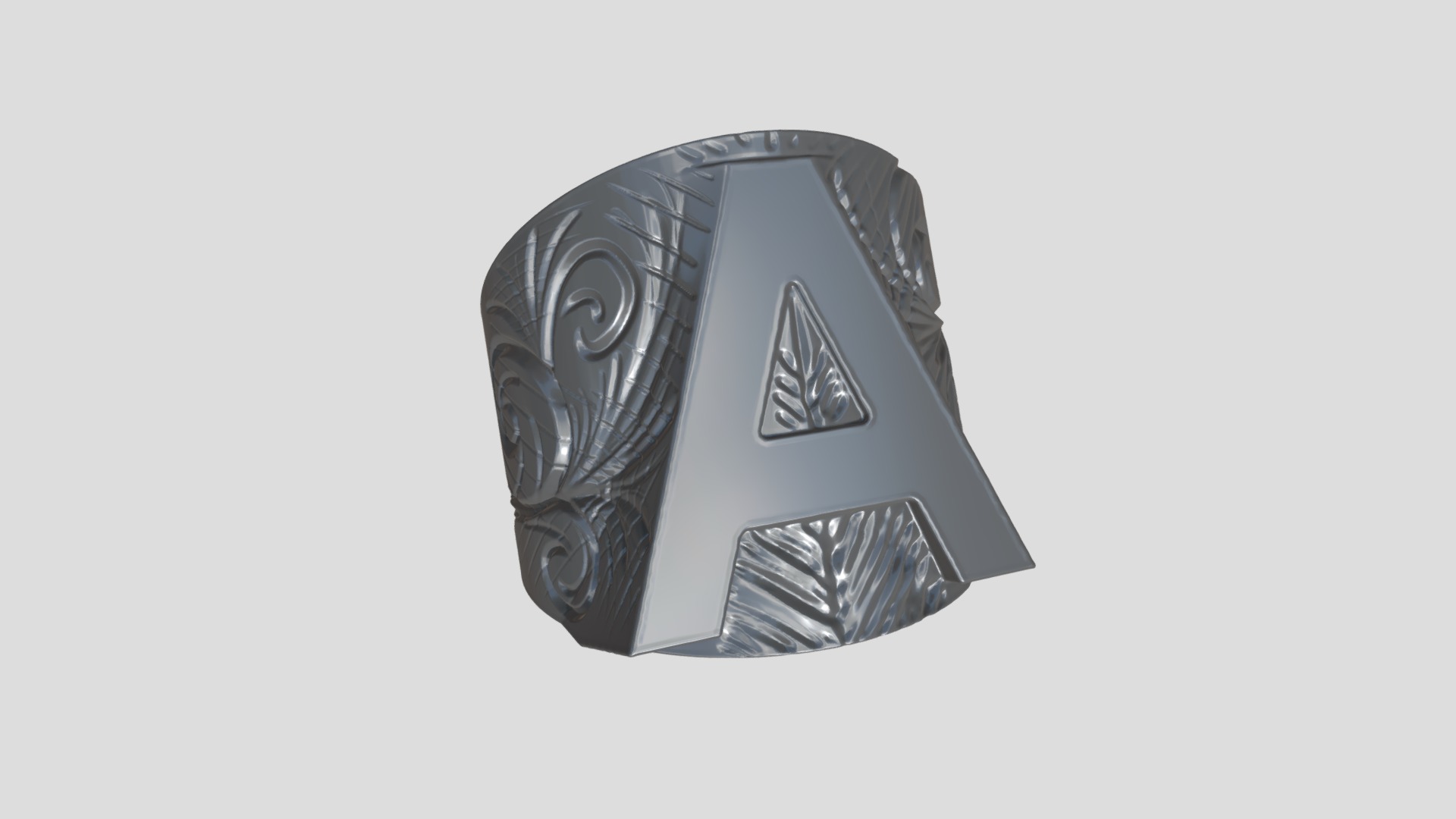 3D model Letter A Ring - This is a 3D model of the Letter A Ring. The 3D model is about logo.