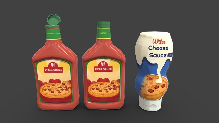 Stylized Pizza Sauce 3D Model
