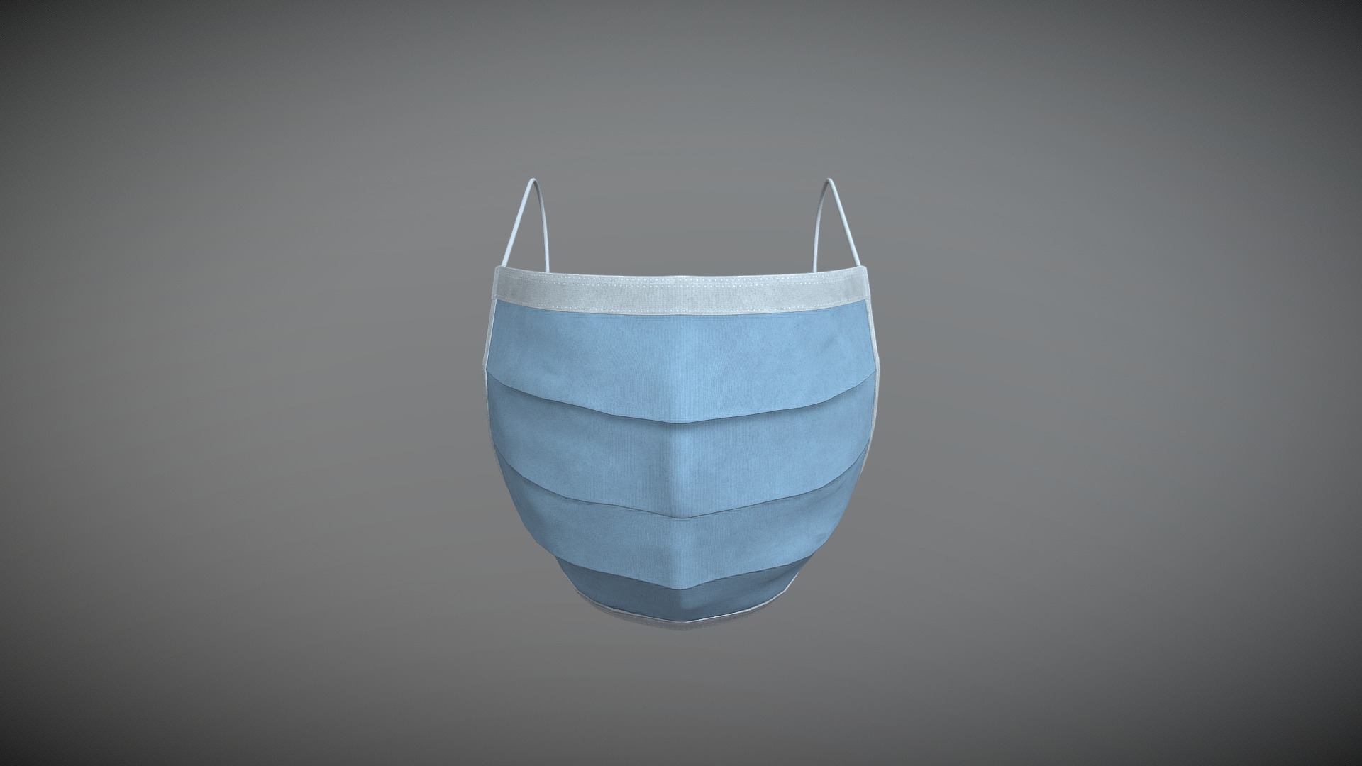 3D model surgical mask - This is a 3D model of the surgical mask. The 3D model is about a white and blue bowl.