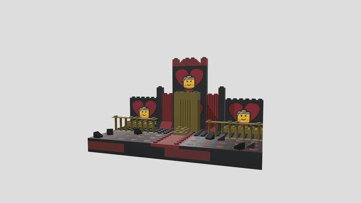 Lego Alice in wonderland courtroom 3D Model
