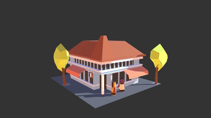 Cafe Scene: Meeting my man Marcus 3D Model