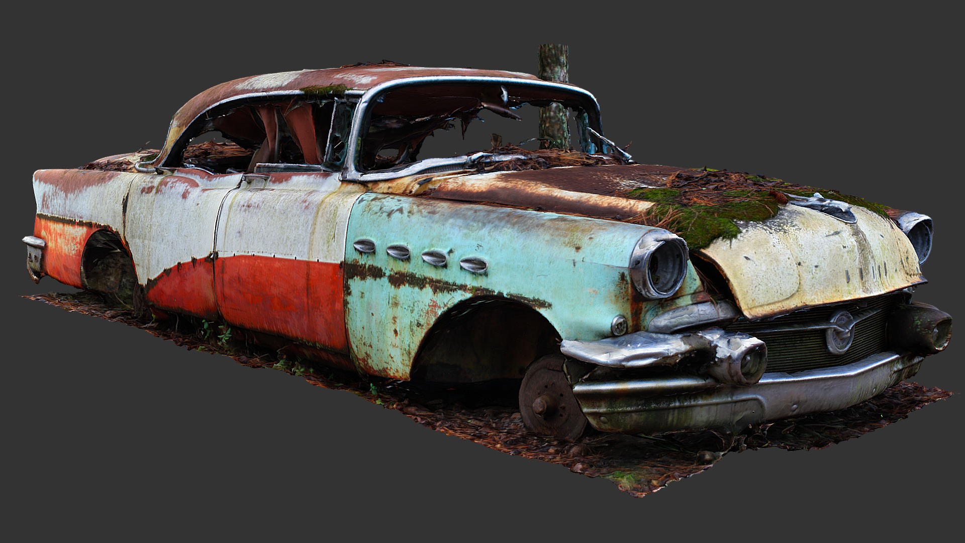 3D model Buick Super (Raw Scan) - This is a 3D model of the Buick Super (Raw Scan). The 3D model is about an old rusted car.