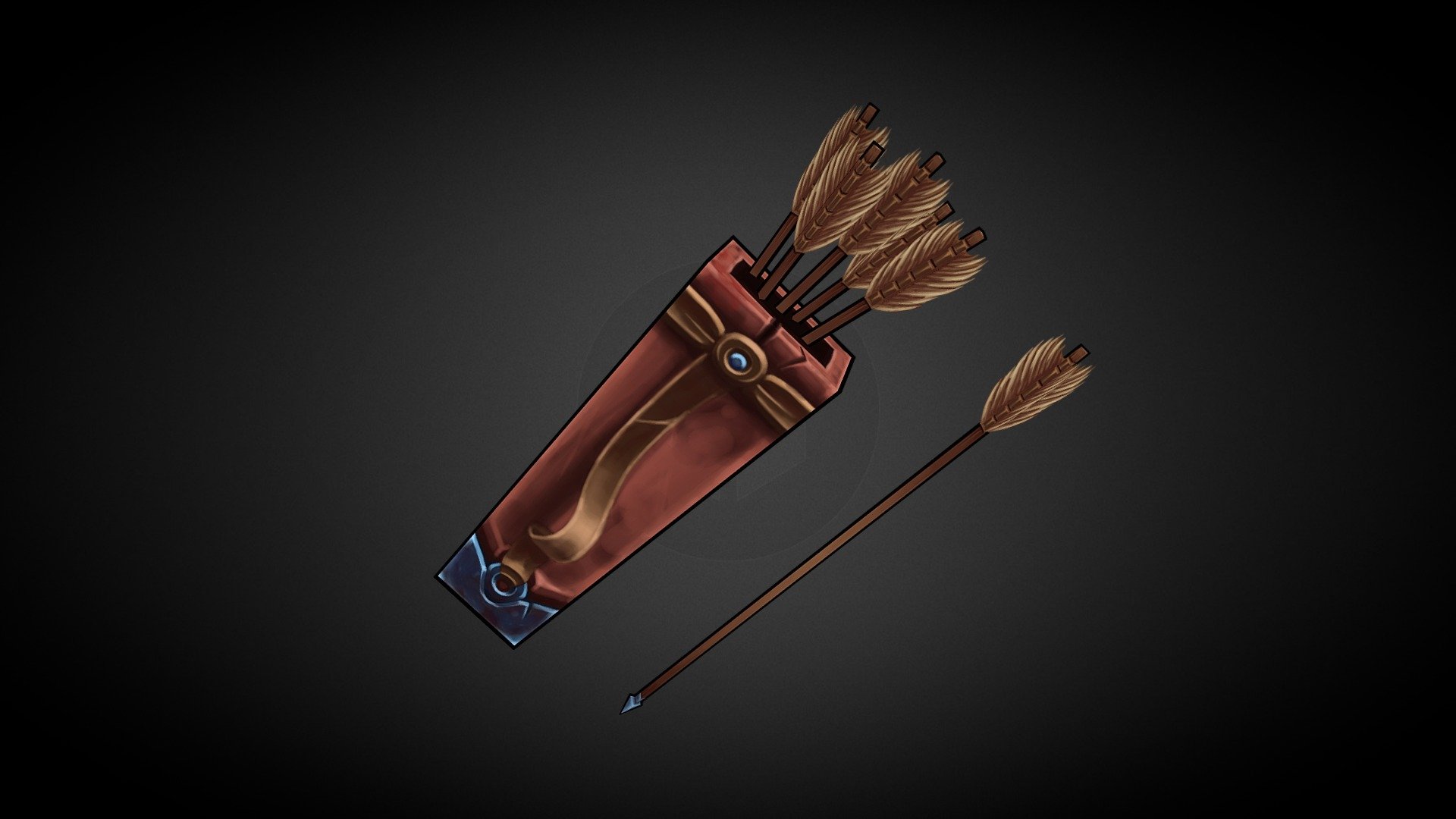 Quiver with arrow 3D model by Offy (axe163) [9a06a12] Sketchfab
