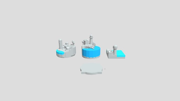 By the ocean - Blockout 3D Model
