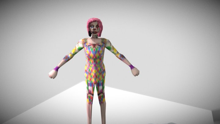 Clown Female PSX Style LowPoly 3D Model
