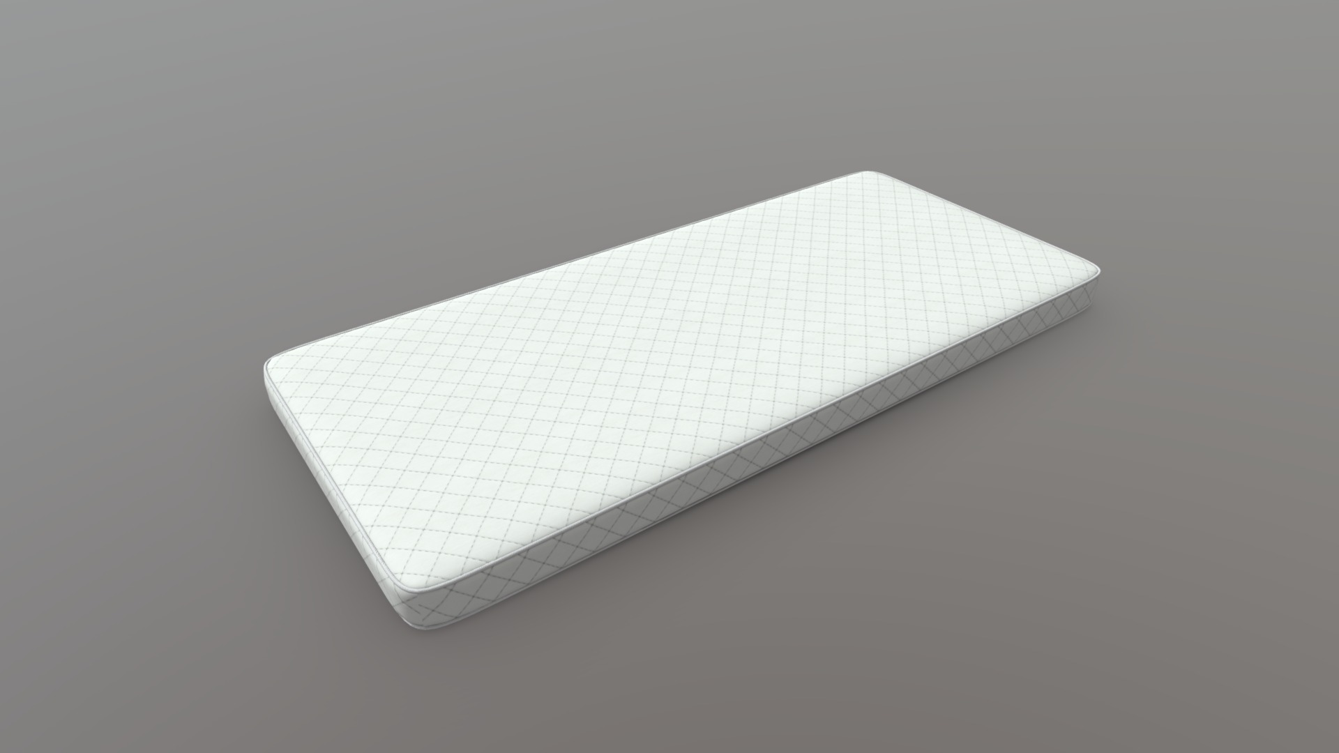 3D model Mattress - This is a 3D model of the Mattress. The 3D model is about a white rectangular object.
