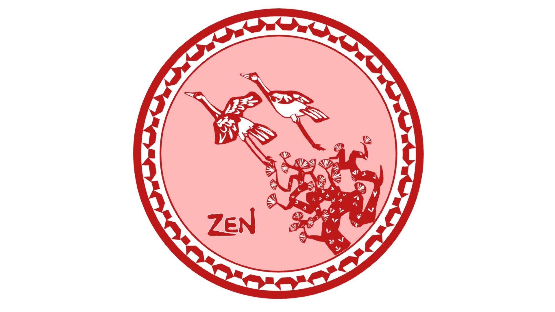 RedCrowned Crane Paper Cutting 丹顶鹤 3D model by Zen Apricorna