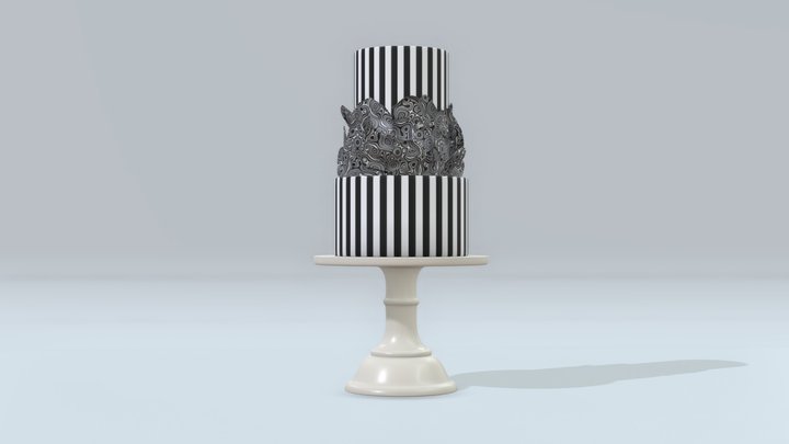 Wedding Cake Stripes 3D Model