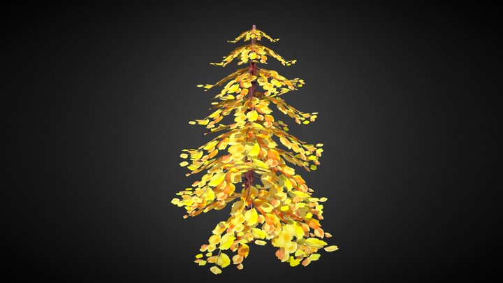 Stylized Autumn Tree 3D Model