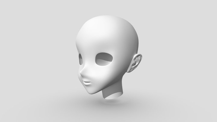 anime head Topology 3D Model