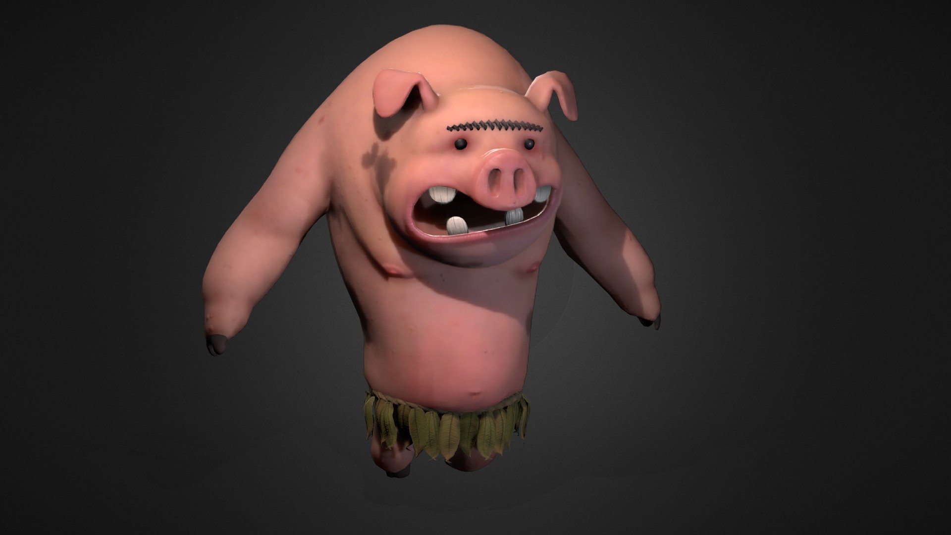 Pig Walk cycle Don`t Starve fanart Download Free 3D model by