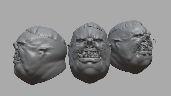 Pig Face 3D Model