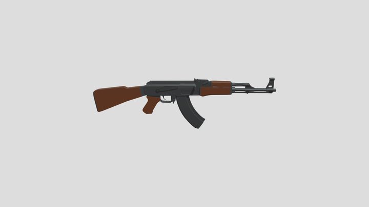 Ak47 Low Poly 3D Model