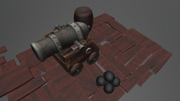 Cannon Lowpoly 3D Model