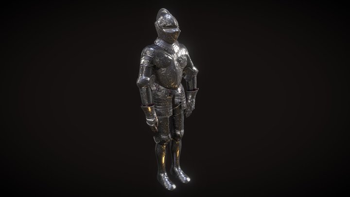 Parade Armour of King Erik XIV Low Poly retopo 3D Model