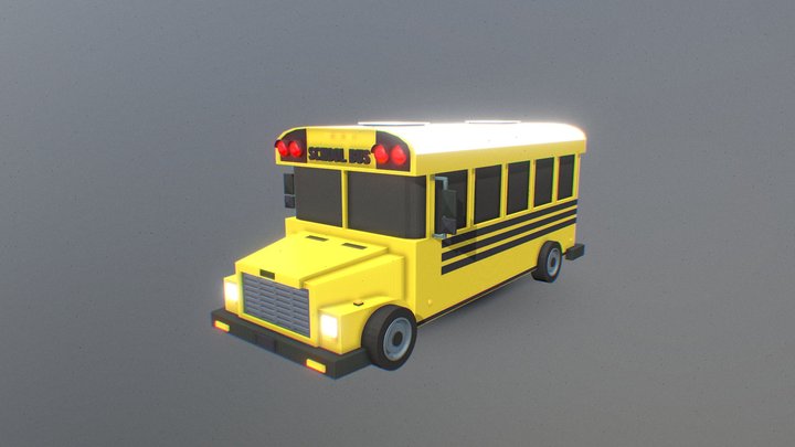 Low Poly School Bus 3D Model