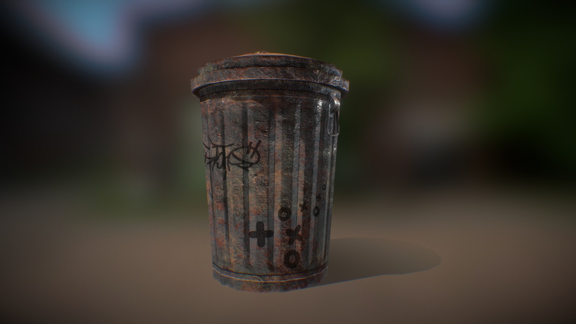 3D model Trashcan - This is a 3D model of the Trashcan. The 3D model is about a glass jar with a brown substance.