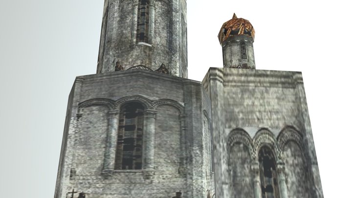 Russian Low Poly Abandoned Church Bell Tower 3D Model