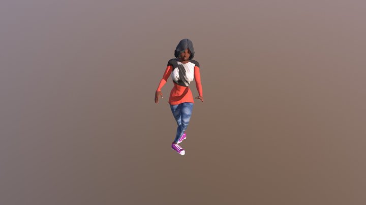 Girl doing the shuffle 3D Model