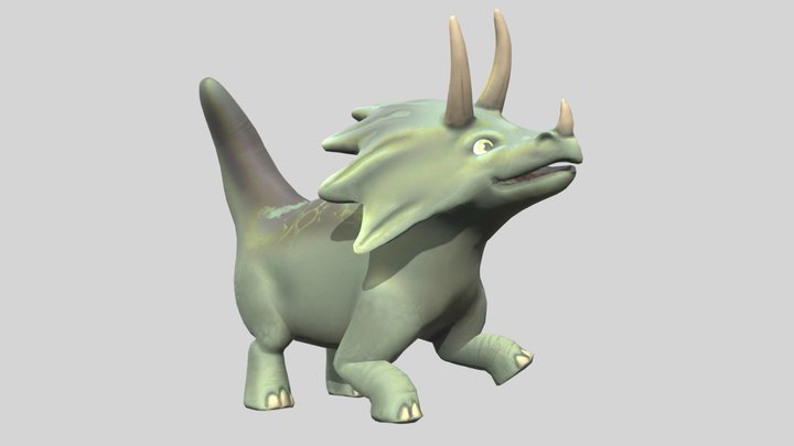 Stylized cute triceratops 3D Model