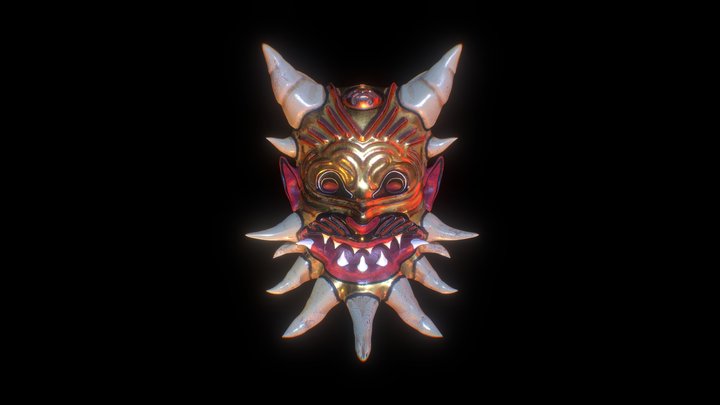 Demonic Bastet Mask 3D Model