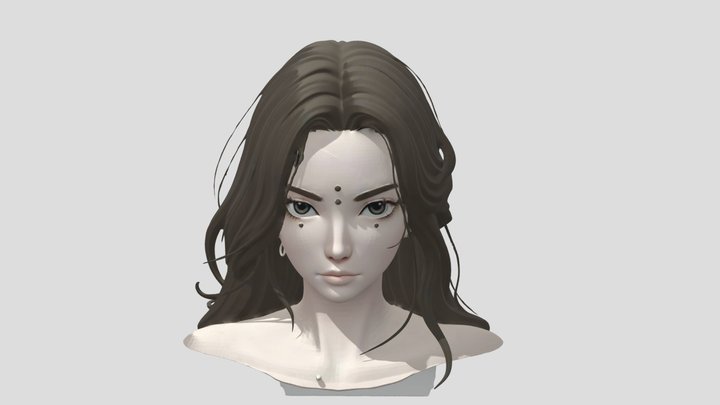Female face Anime 3D Model
