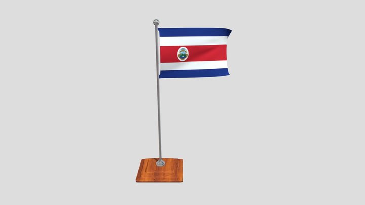 Costa Rica Flag 3D Model