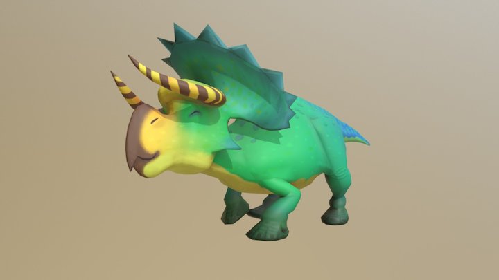 Nasutoceratops titusi Walking Cycle 3D Model