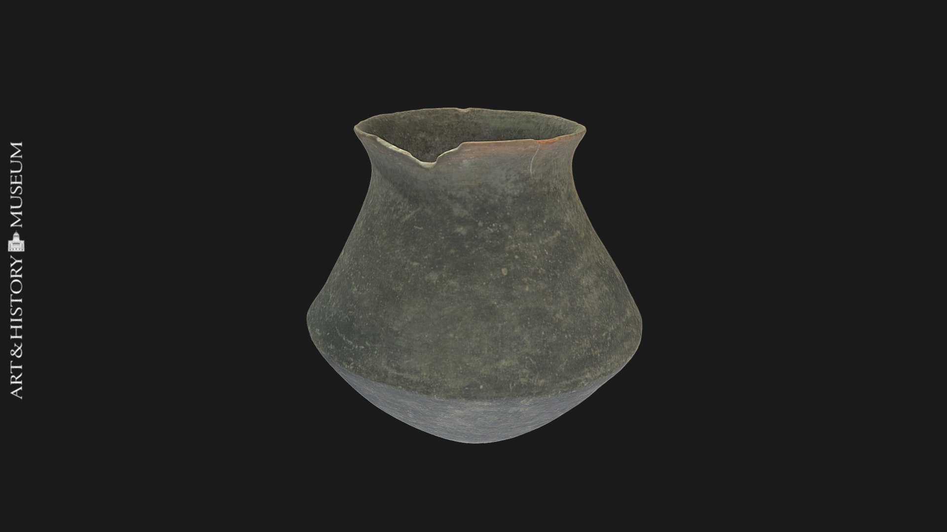 Carinated vase with flaring rim & human remains