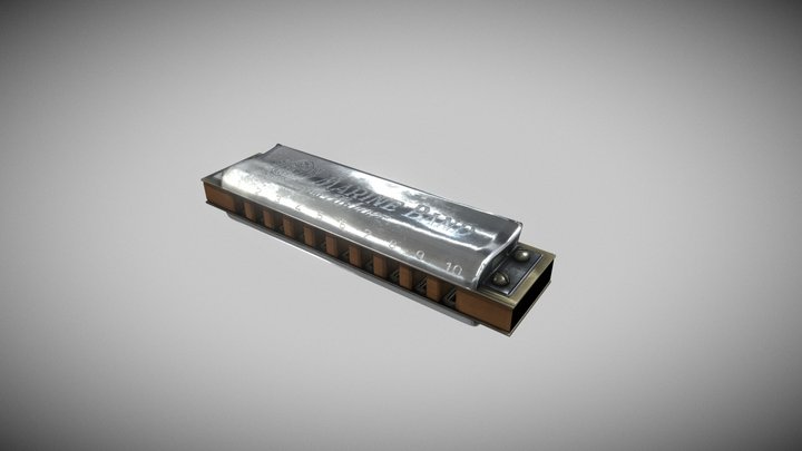 Hohner Marine Band harmonica 3D Model
