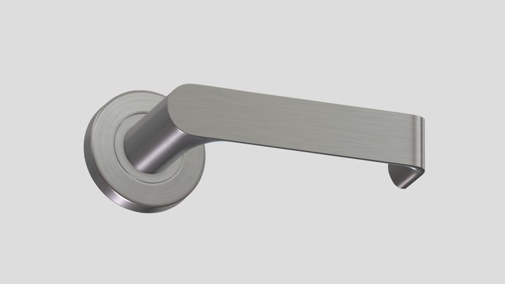 Compliant Satin Stainless Steel Door Handle 3D Model