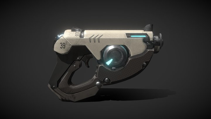 Weapon Tracer lowpoly 3D Model