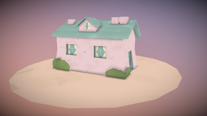 Pink Cottage - Inspired by Concept Art by Amelie 3D Model