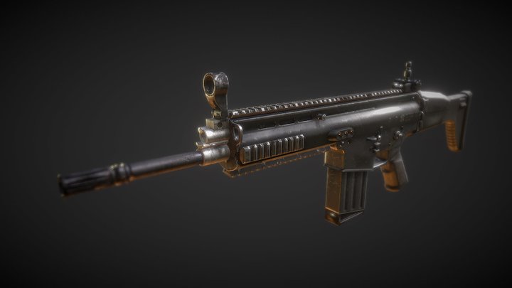 FN ScarH Tactical texture set 3D Model