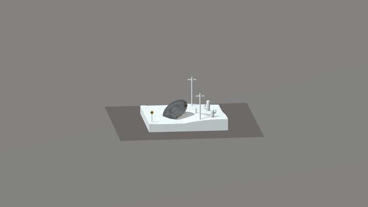 Cube World - Desert, Shipwreck, Dark 3D Model
