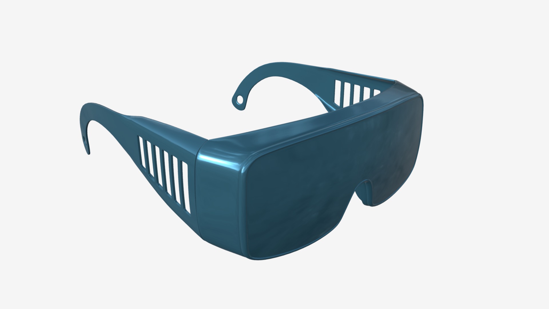 3D model Safety glasses - This is a 3D model of the Safety glasses. The 3D model is about a blue plastic container.