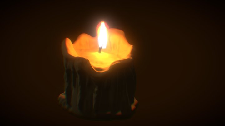 Melted Candle 3D Model