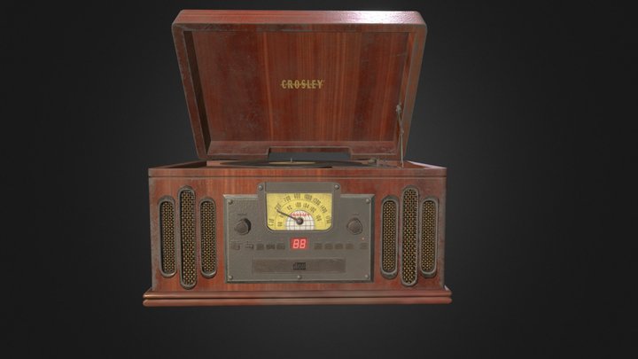Vintage Record Player (Crosley CR704C-PA) 3D Model