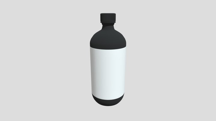 3D Bottle - Green Herbal Syrup Bottle