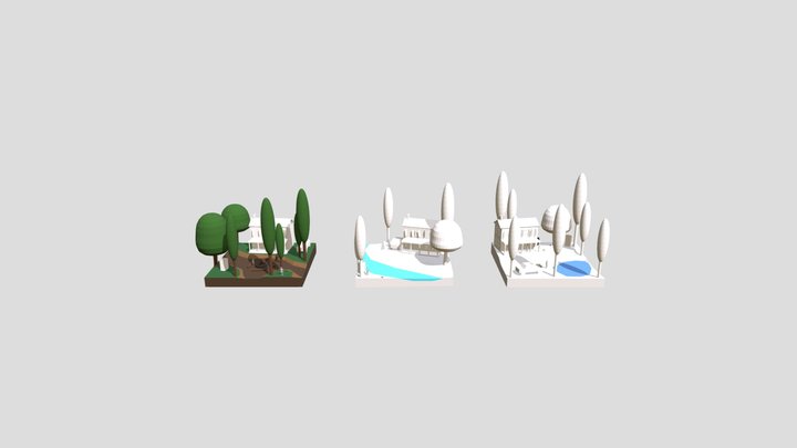 DioramaHouseBlockout - forest loner 3D Model