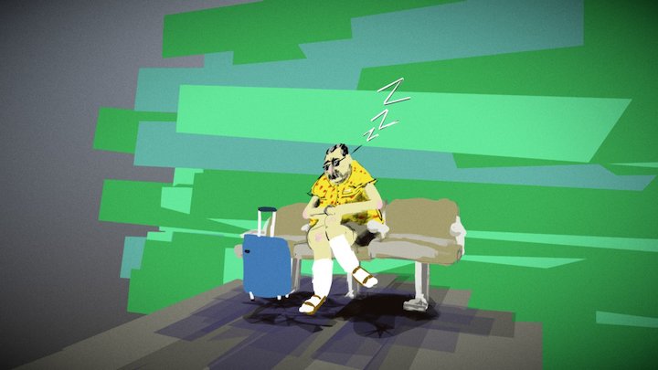 Quill - Sleeping traveler 3D Model