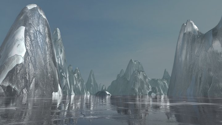 Icescape 3 Alien Moon Skybox 3D Model