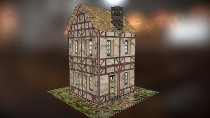 Medieval House Paper Model 3D Model