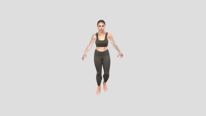 Female fitness Model - Ai Generated + Rigged 3D Model