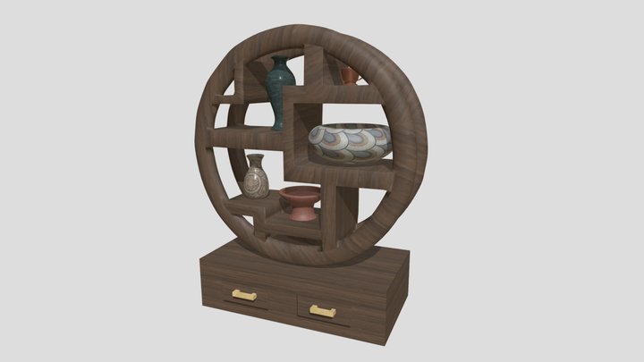 Final Project CGT 116 Decorative Chinese Shelf 3D Model