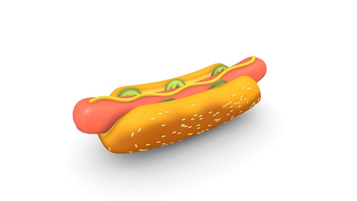 Cartoon Hot-Dog 3D Model