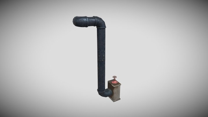 Realistic Pipe with Tap 3D Model