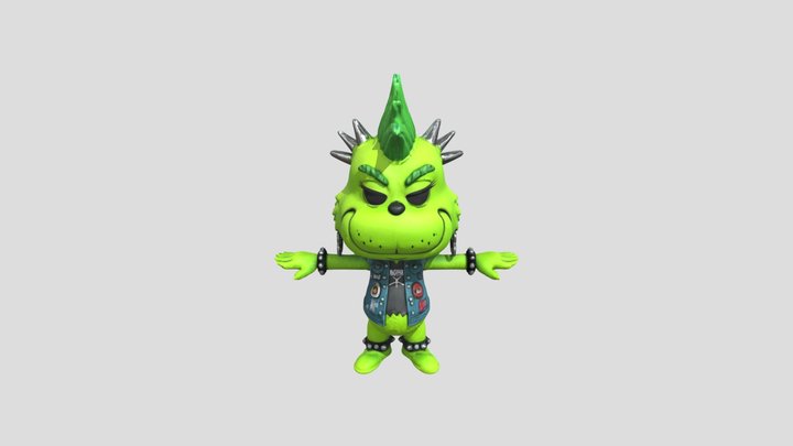 Punk Grinch Doll 3D Model